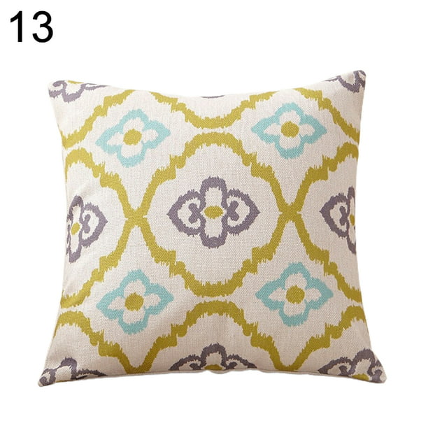 18inch Brown Nordic Geometric Linen Pillow Case Cushion Cover Sofa Decoration